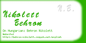 nikolett behron business card